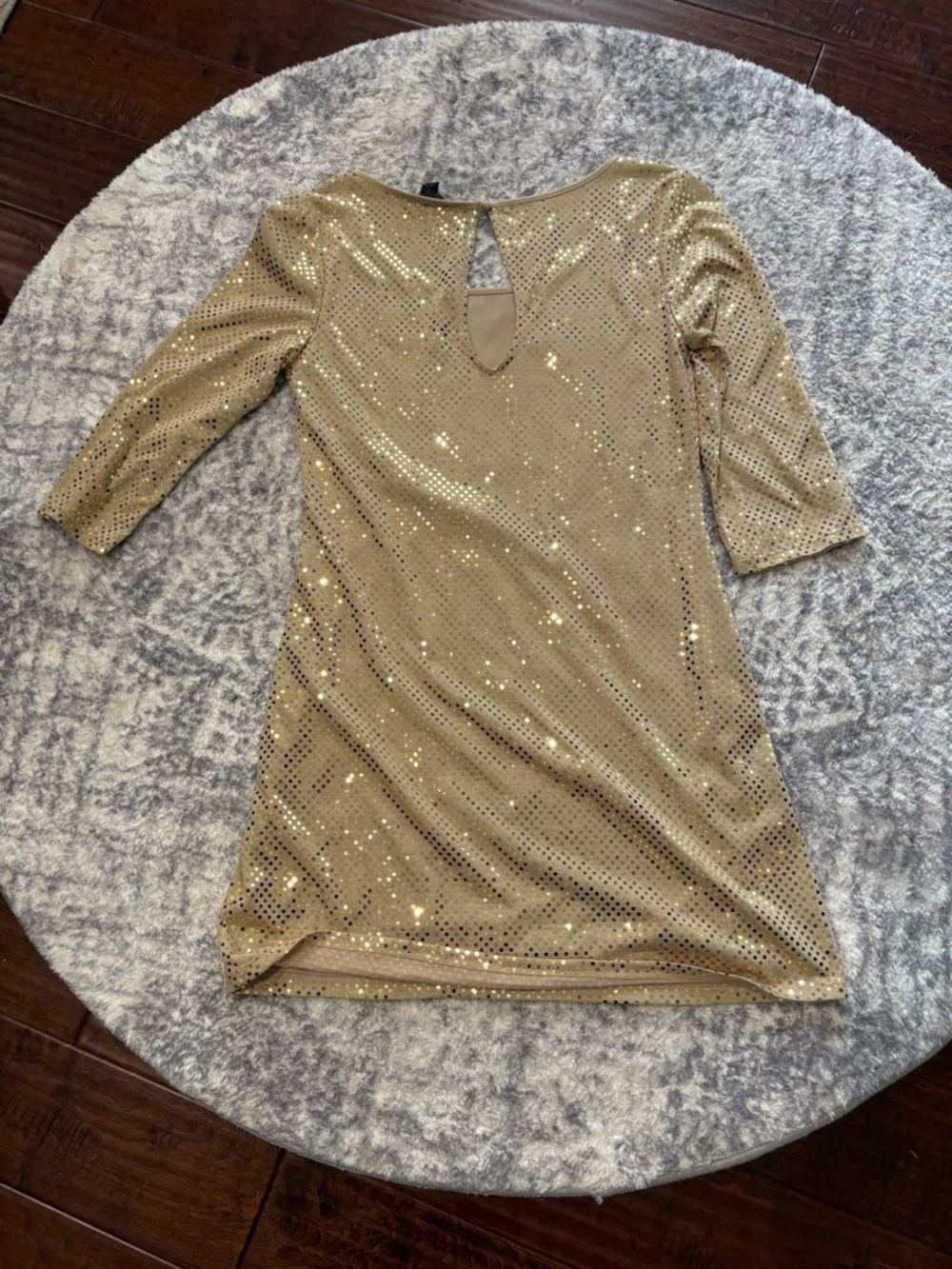 XOXO Gold Sequin Shift Dress